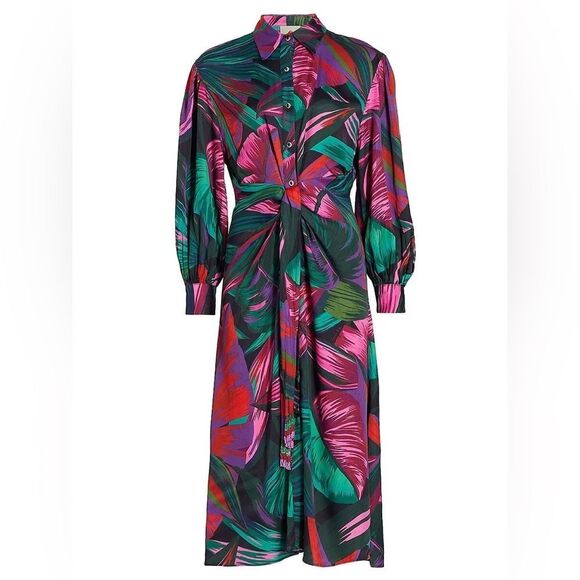 Farm Rio bead embellished printed twill midi dress • Small - Picture 8 of 9